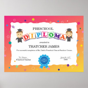 Preschool Afstuderen Diploma Poster