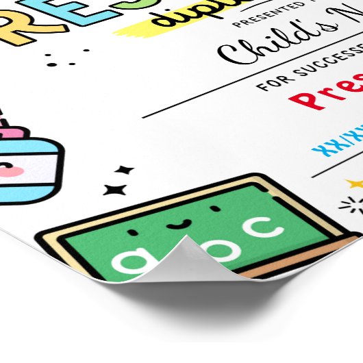 Preschool Afstuderen Diploma Poster (Hoek)