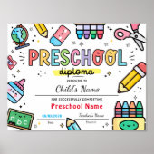 Preschool Afstuderen Diploma Poster (Voorkant)
