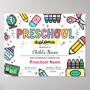 Preschool Afstuderen Diploma Poster