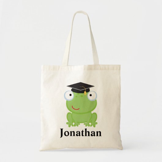 Preschool Afstuderen gepersonaliseerde kikker Gift Tote Bag (Voorkant)