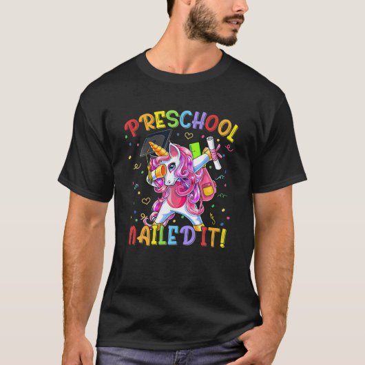 Preschool Afstuderen klasse 2021: Dabbing Unicorn T-shirt (Voorkant)