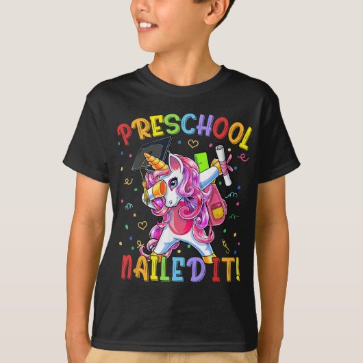 Preschool Afstuderen klasse 2022: Dabbing Unicorn T-shirt (Voorkant)