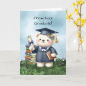 Preschool Afstuderen Meisje Beer Gefeliciteerd Kaart (Gele Bloem)