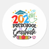 Preschool Afstuderen Pre-k Afstudeerder 2025 Presc Ronde Sticker (Voorkant)
