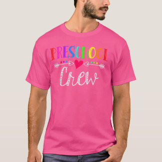 Preschool Crew Funny Preschool Leraar 1e dag van T-shirt