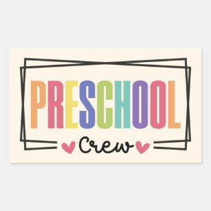 Preschool Crew Preschool Team Rechthoekige Sticker