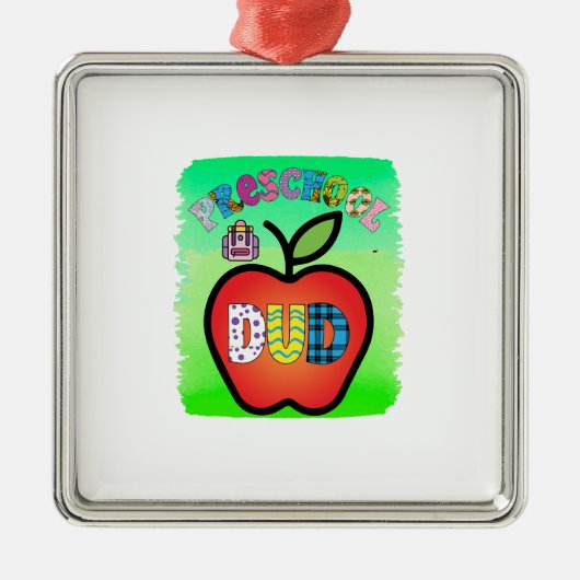 Preschool Dud-leraar Metalen Ornament (Voorkant)