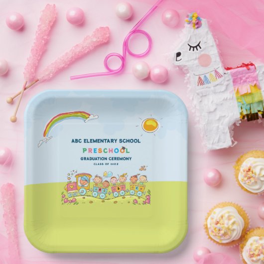 Preschool elementaire Afstuderen Papieren Bordje (Feest)