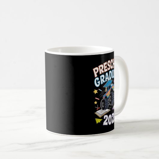 Preschool Graduation 2025 Monster Truck Graduate  Koffiemok (Voorkant rechts)