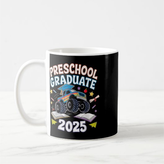 Preschool Graduation 2025 Monster Truck Graduate  Koffiemok (Links)