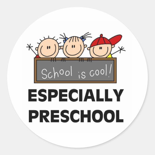 Preschool is Cool Tshirts en Gifts Ronde Sticker (Voorkant)