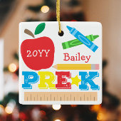 Preschool Keepomwille Apple Crayon Pencil Foto Keramisch Ornament
