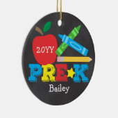 Preschool Keepomwille Apple Crayons Chalkboard Keramisch Ornament (Rechts)