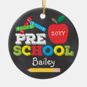 Preschool Keepomwille Chalkboard Colorful Kinder F Keramisch Ornament (Voorkant)