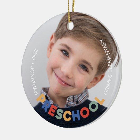 PreSchool Keepsake Foto Keramisch Ornament (Links)