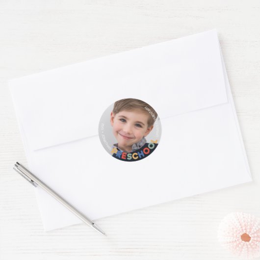 PreSchool Keepsake Foto Ronde Sticker (Envelop)