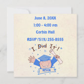 Preschool Kindergarten Afstudeerder Party Invitati Kaart (Achterkant)