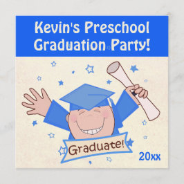 Preschool Kindergarten Afstudeerder Party Invitati Kaart