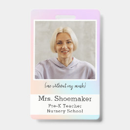 Preschool leraar foto ID Badge regenboogeenhoorn