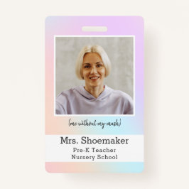 Preschool leraar foto ID Badge regenboogeenhoorn