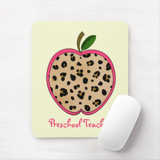 Preschool leraar leopard print Apple Muismat (Met muis)