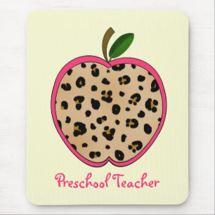 Preschool leraar leopard print Apple Muismat