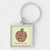 Preschool leraar leopard print Apple Sleutelhanger (Voorkant)