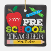 Preschool leraar pre-K Keepomwille Bright Keramisch Ornament (Achterkant)