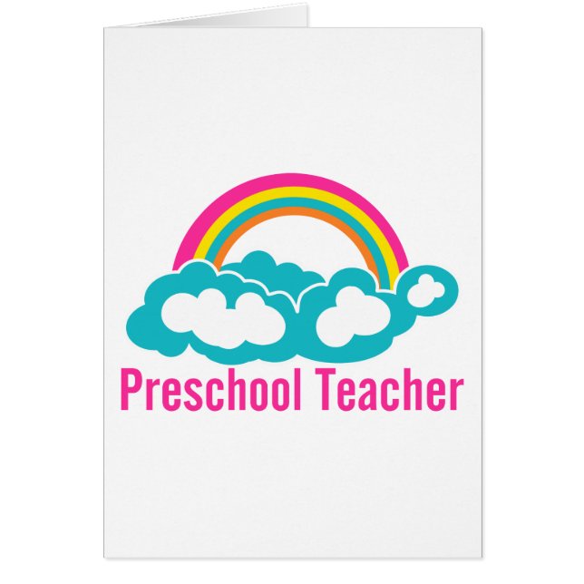 Preschool leraar regenboogwolken (Voorkant)