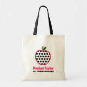Preschool leraar tas - Polka Dot Apple (Voorkant)