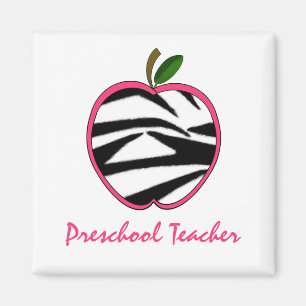 Preschool leraar Zebra Print Apple Magneet