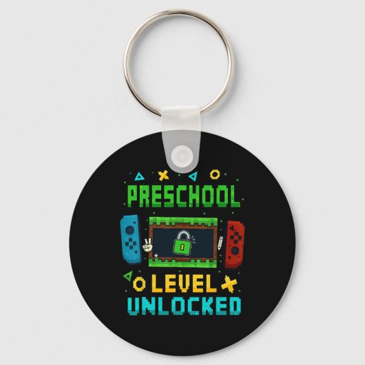 Preschool Level Unlocked Ck To School Pixel Art Ga Sleutelhanger (Voorkant)