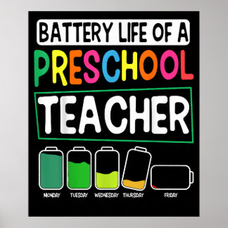 Preschool Nursery Leraar Batterijduur Pre-K Poster