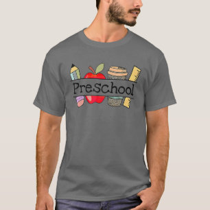 Preschool Pencil Apple Terug naar school Student T T-shirt
