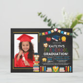 Preschool Photo Afstuderen Chalkboard Kaart (Staand voorkant)