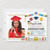 Preschool Photo Afstuderen Invitation Kaart (Voorkant)