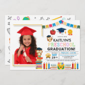 Preschool Photo Afstuderen Invitation Kaart (Voorkant / Achterkant)