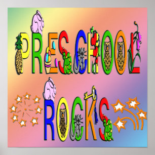 Preschool Rocks - Poster met sterren