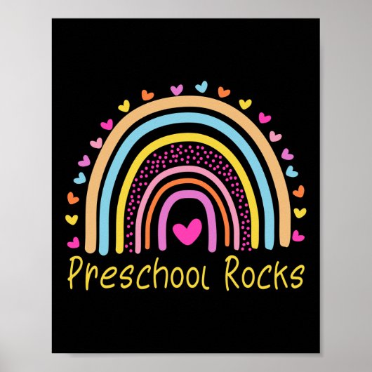 Preschool Rocks Teacher Rainbow Poster (Voorkant)