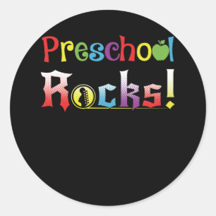 Preschool Rocks Teacher Ronde Sticker