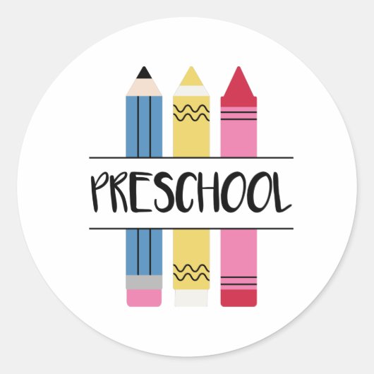 Preschool Ronde Sticker (Voorkant)