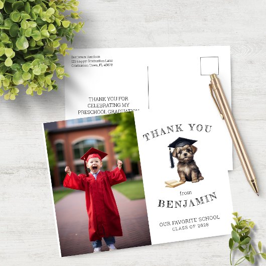 Preschool Scruffy Puppy Dank u Post Kaart