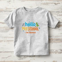 Preschool Shirt, Hello Preschool, First Day 