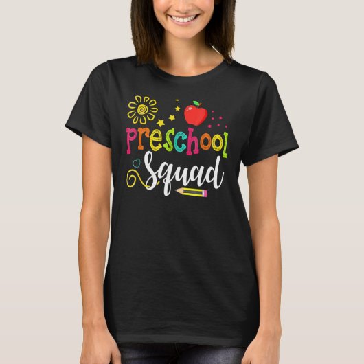 Preschool Squad Pre K docent Studenteam Terug naar T-shirt (Voorkant)