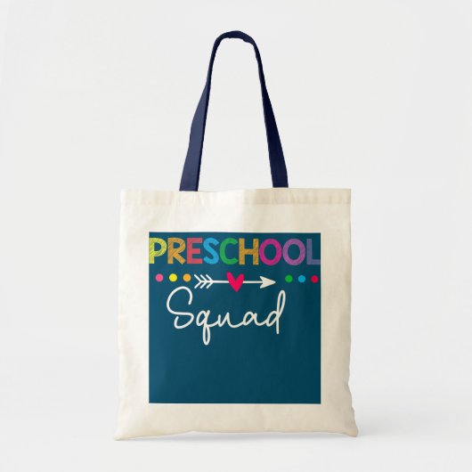 Preschool Squad Pre K Teacher Studenteam Terug Tote Bag (Voorkant)