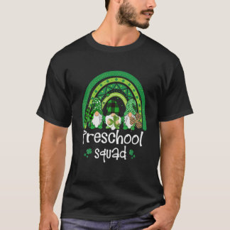 Preschool Squad Rainbow Gnome Happy St Patricks Da T-shirt