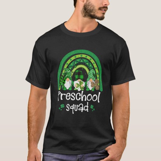 Preschool Squad Rainbow Gnome Happy St Patricks Da T-shirt (Voorkant)