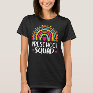 Preschool Squad Teacher Funny Rainbow Lover Terug T-shirt