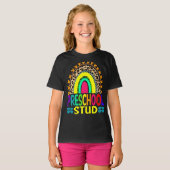 Preschool Stud Rainbow Leopard Terug naar school T-shirt (Voorkant volledig)
